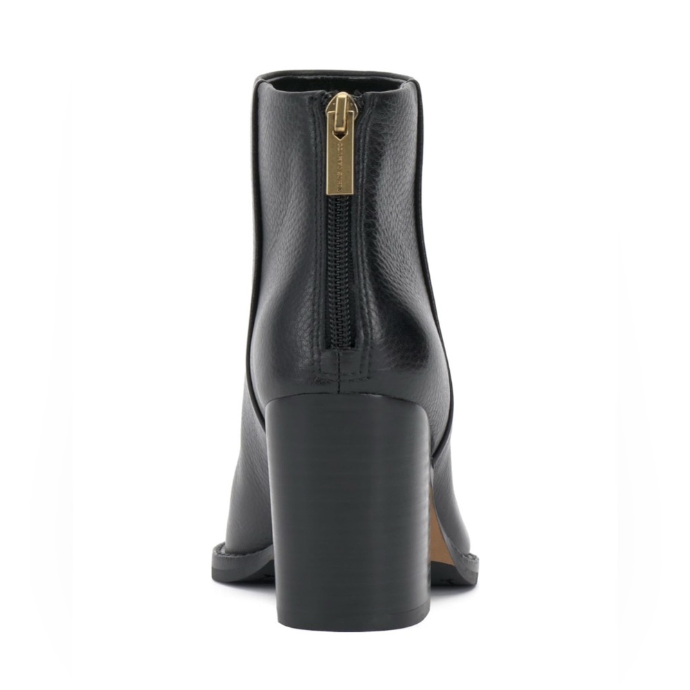 Vince Camuto women Polleat Bootie black leather ankle heeled boots pointed toe 9 - Picture 2 of 11